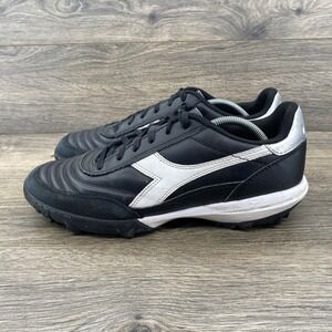 Diadora Soccer Cleats Turf Shoes Black White Men US 8.5 UK 7.5